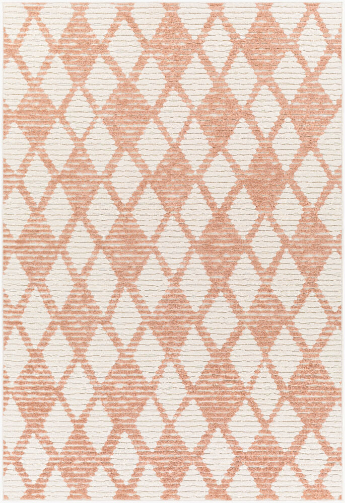 Greenwich Machine Woven Rug — Cream/Dusty Pink