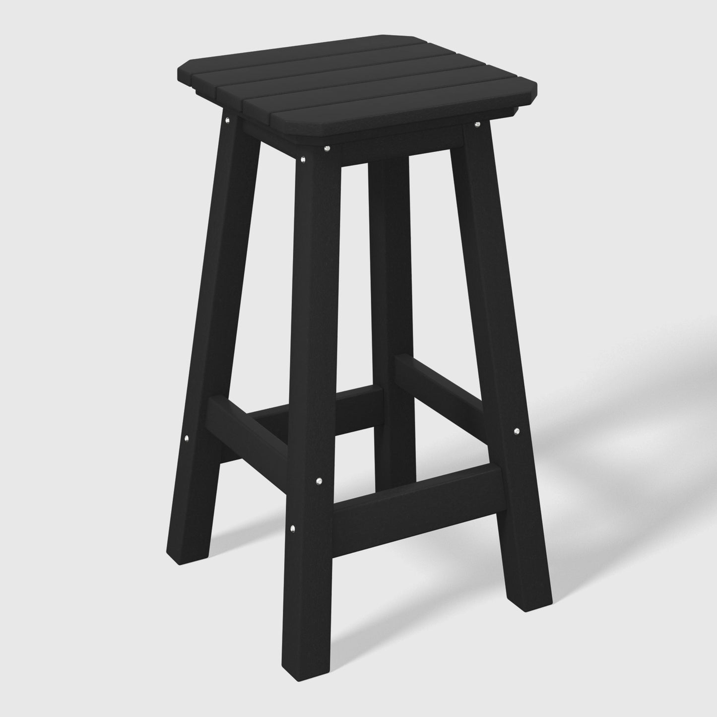 Stockholm All-Weather Outdoor Square Counter Stool (24" Seat Height) Black Seahawk Designs Patio Bar & Counter Stools