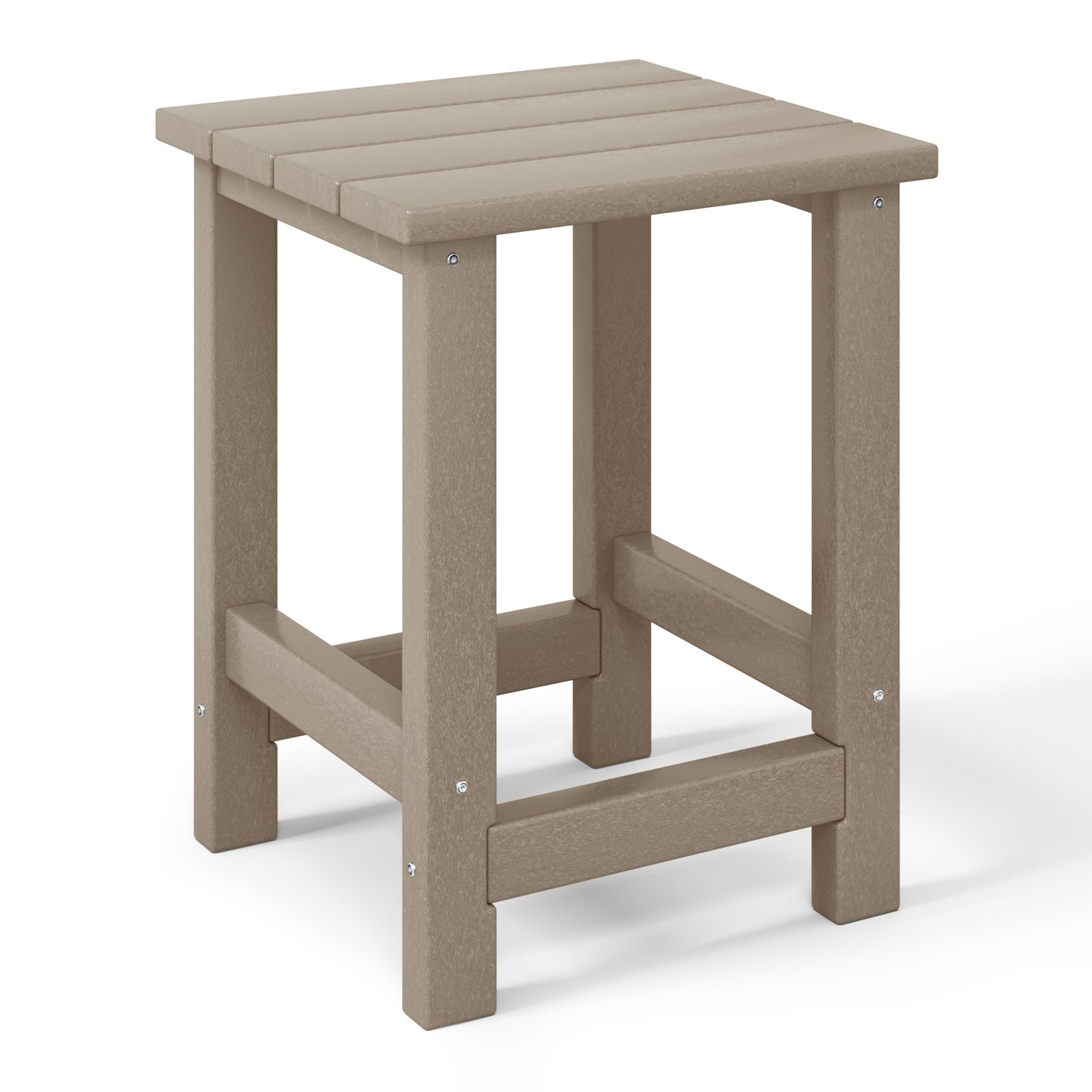 Tiny Terraces Kids' All-Weather Outdoor Side Table (12" Top) Weathered Wood Seahawk Designs Kids Patio Side Tables