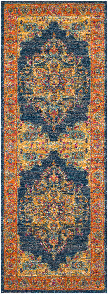 Harput Machine Woven Rug — Burgandy/Burnt Orange