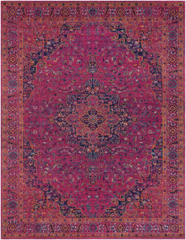 Harput Machine Woven Rug — Burgandy/Burnt Orange