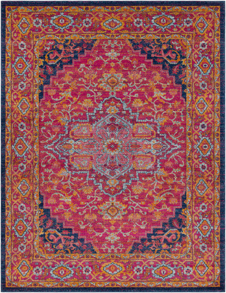 Harput Machine Woven Rug — Burgandy/Burnt Orange