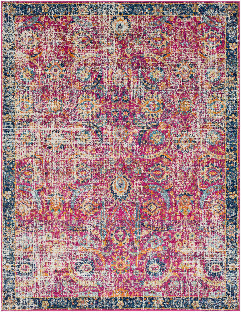 Harput Machine Woven Rug — Burgandy/Burnt Orange