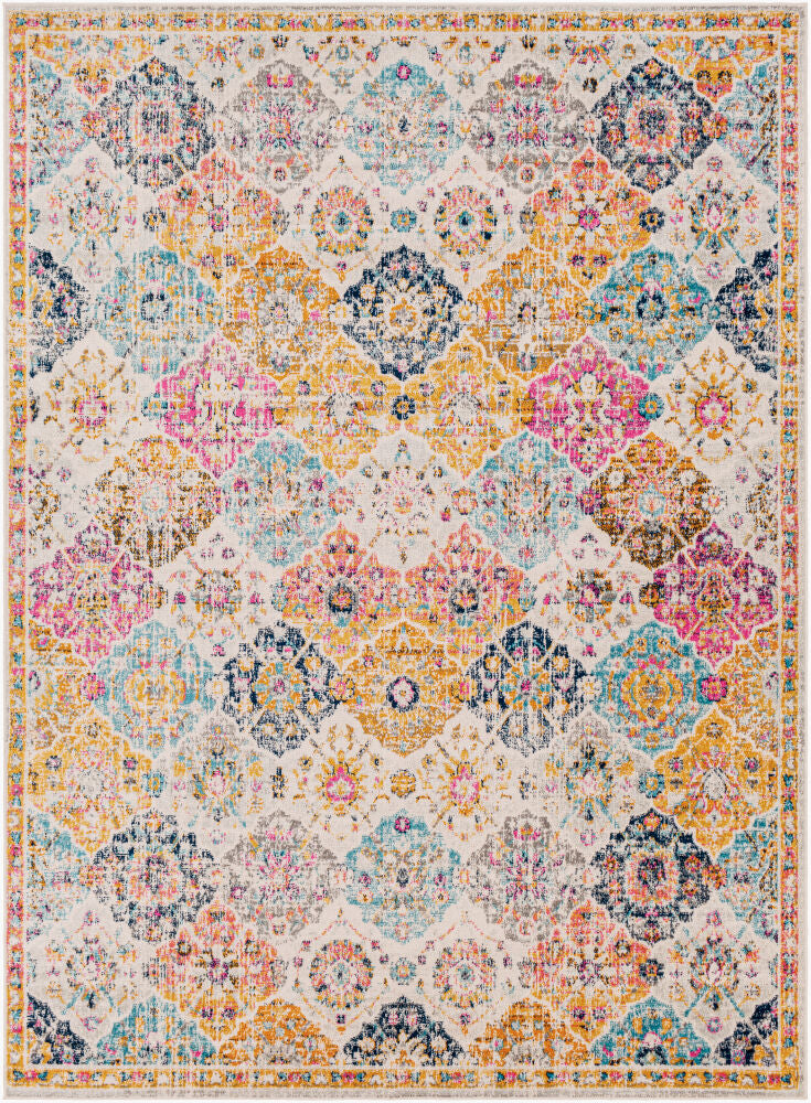 Harput Machine Woven Rug — Burgandy/Burnt Orange