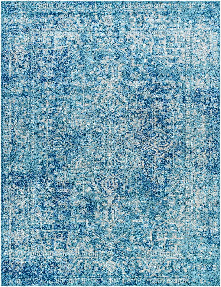 Harput Machine Woven Rug — Light Beige/Navy