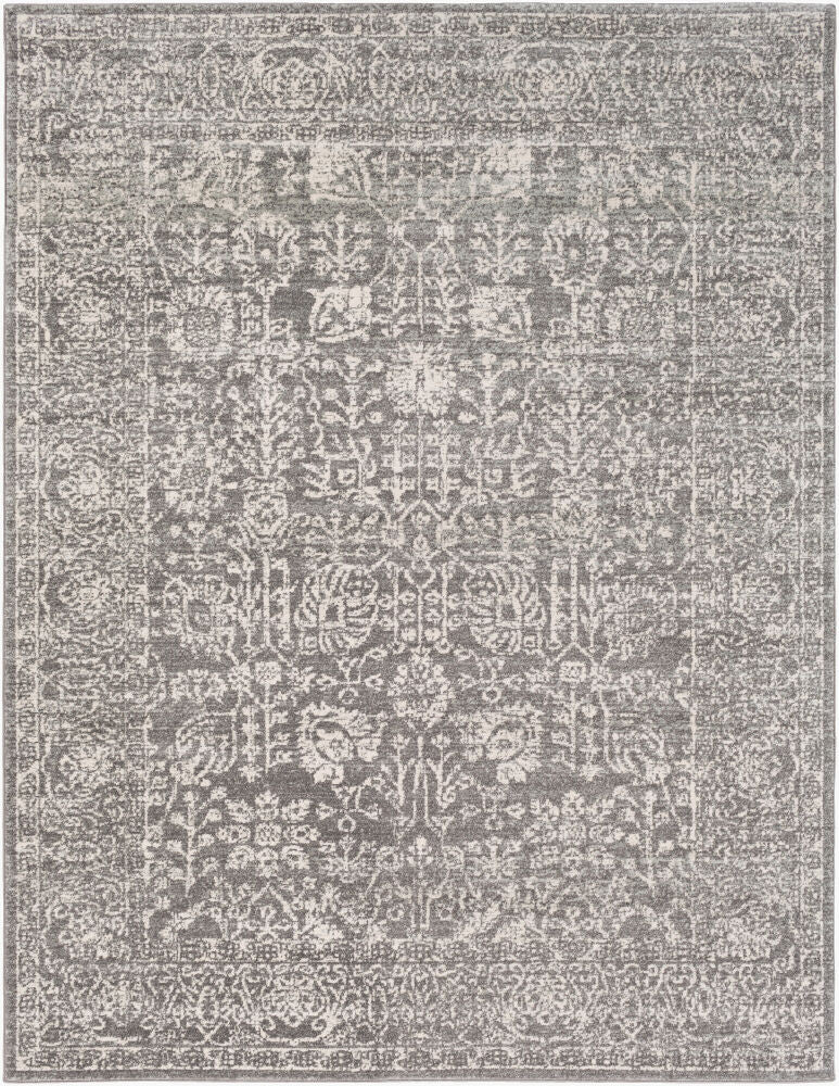 Harput Machine Woven Rug — Charcoal/Light Beige