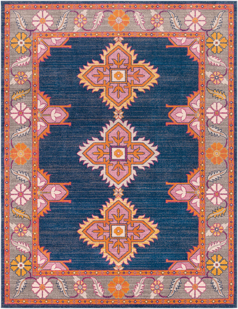 Harput Machine Woven Rug — Burgandy/Burnt Orange