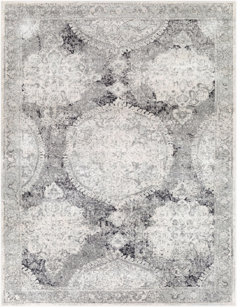 Harput Machine Woven Rug — Charcoal/Ivory