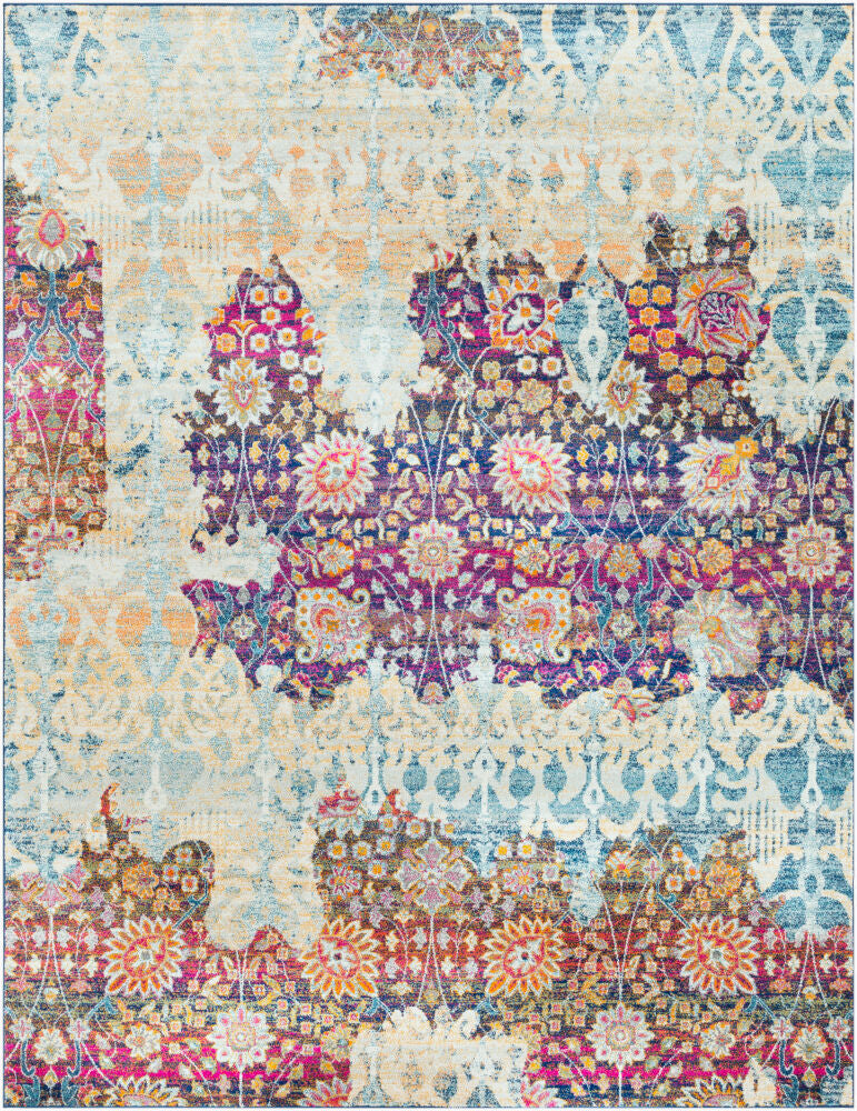 Harput Machine Woven Rug — Burgandy/Burnt Orange