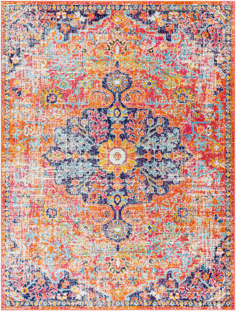 Harput Machine Woven Rug — Burgandy/Burnt Orange
