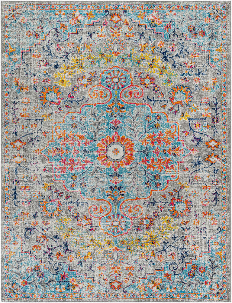 Harput Machine Woven Rug — Burgandy/Burnt Orange