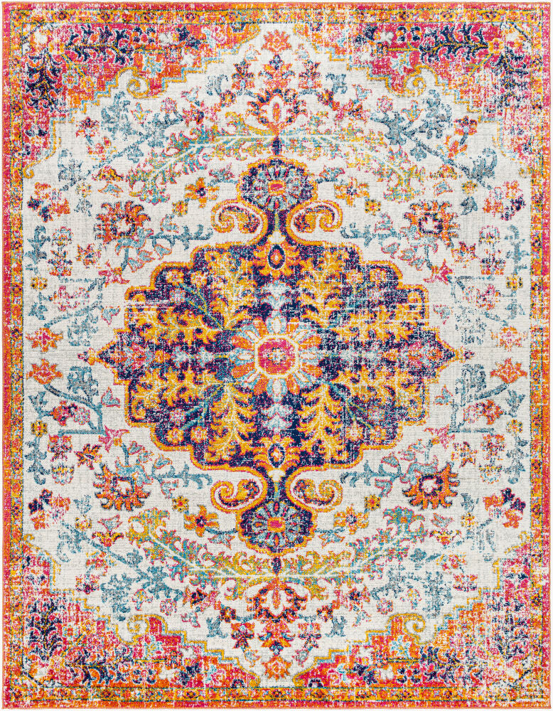 Harput Machine Woven Rug — Burgandy/Burnt Orange