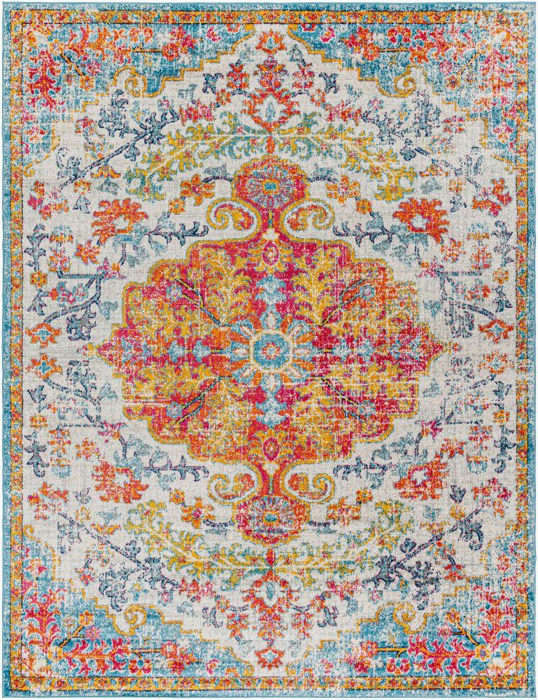Harput Machine Woven Rug — Burgandy/Burnt Orange