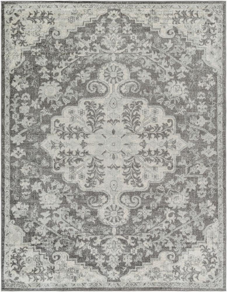 Harput Machine Woven Rug — Charcoal/Light Beige