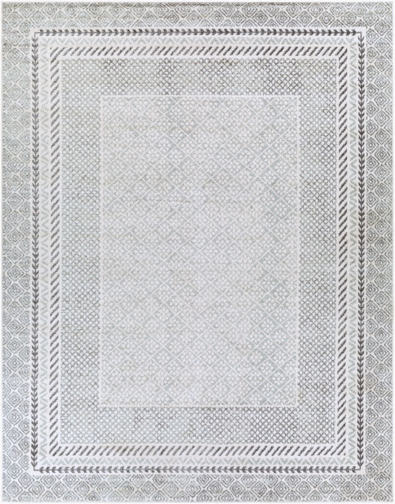 Harput Machine Woven Rug — Charcoal/Ivory