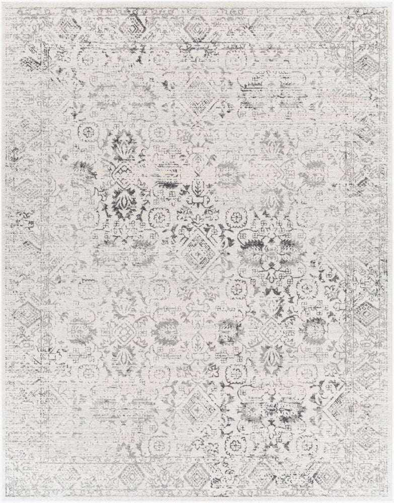 Harput Machine Woven Rug — Charcoal/Ivory