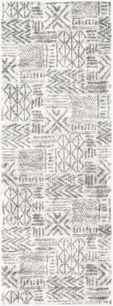 Harput Machine Woven Rug — Charcoal/Ivory