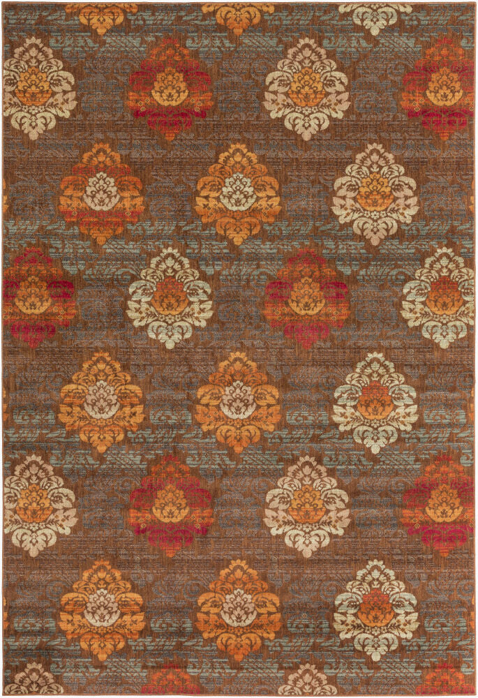 Hathaway Machine Woven Rug — Burgandy/Burnt Orange