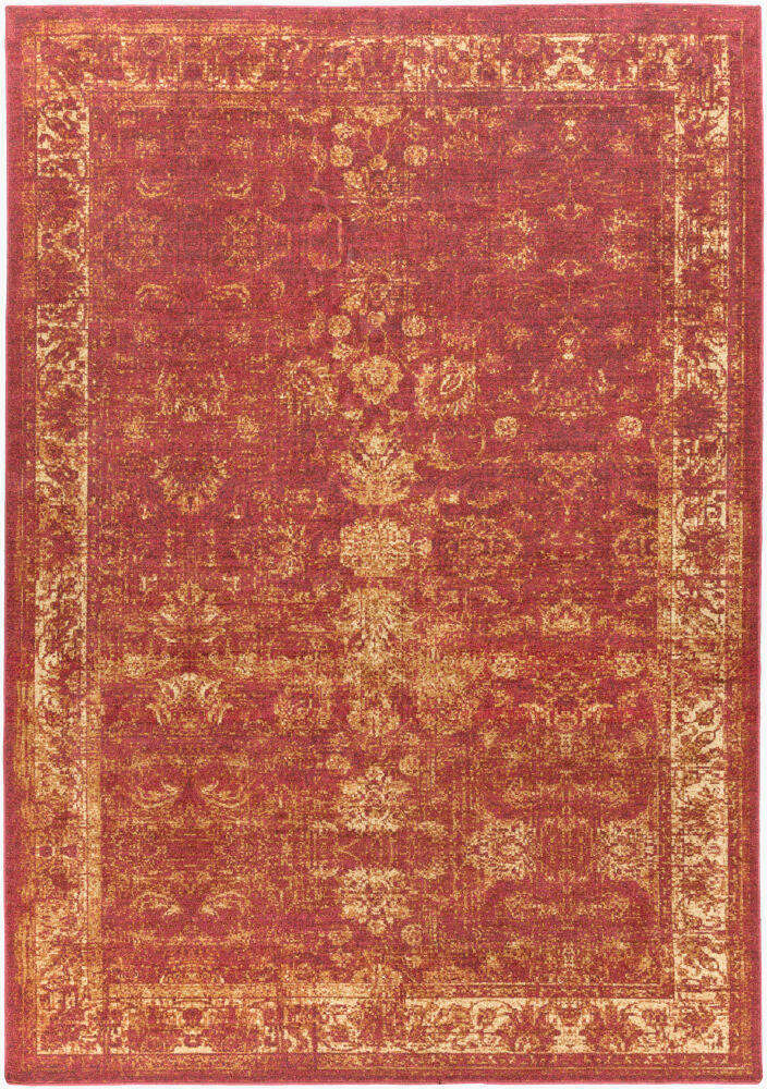 Hathaway Machine Woven Rug — Black/Burgandy