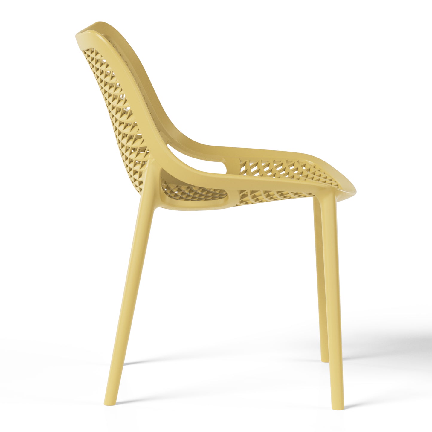 Polyform Stacking Dining Side Chair (Set of 2) Yellow Seahawk Designs Patio Dining Chairs