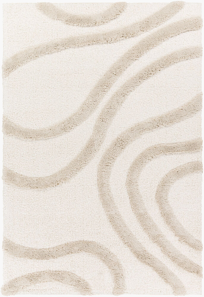 Hudson Shag Machine Woven Rug — Ivory/Tan