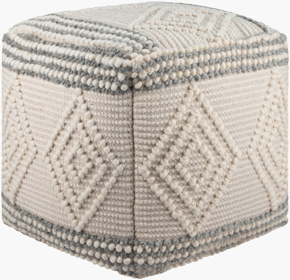 Hygge Pouf — Charcoal/White