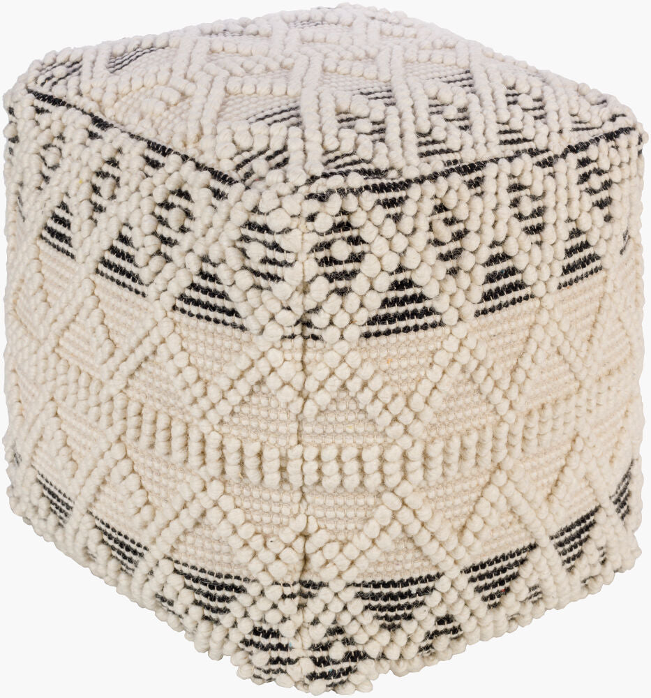 Hygge Pouf — Black/Cream