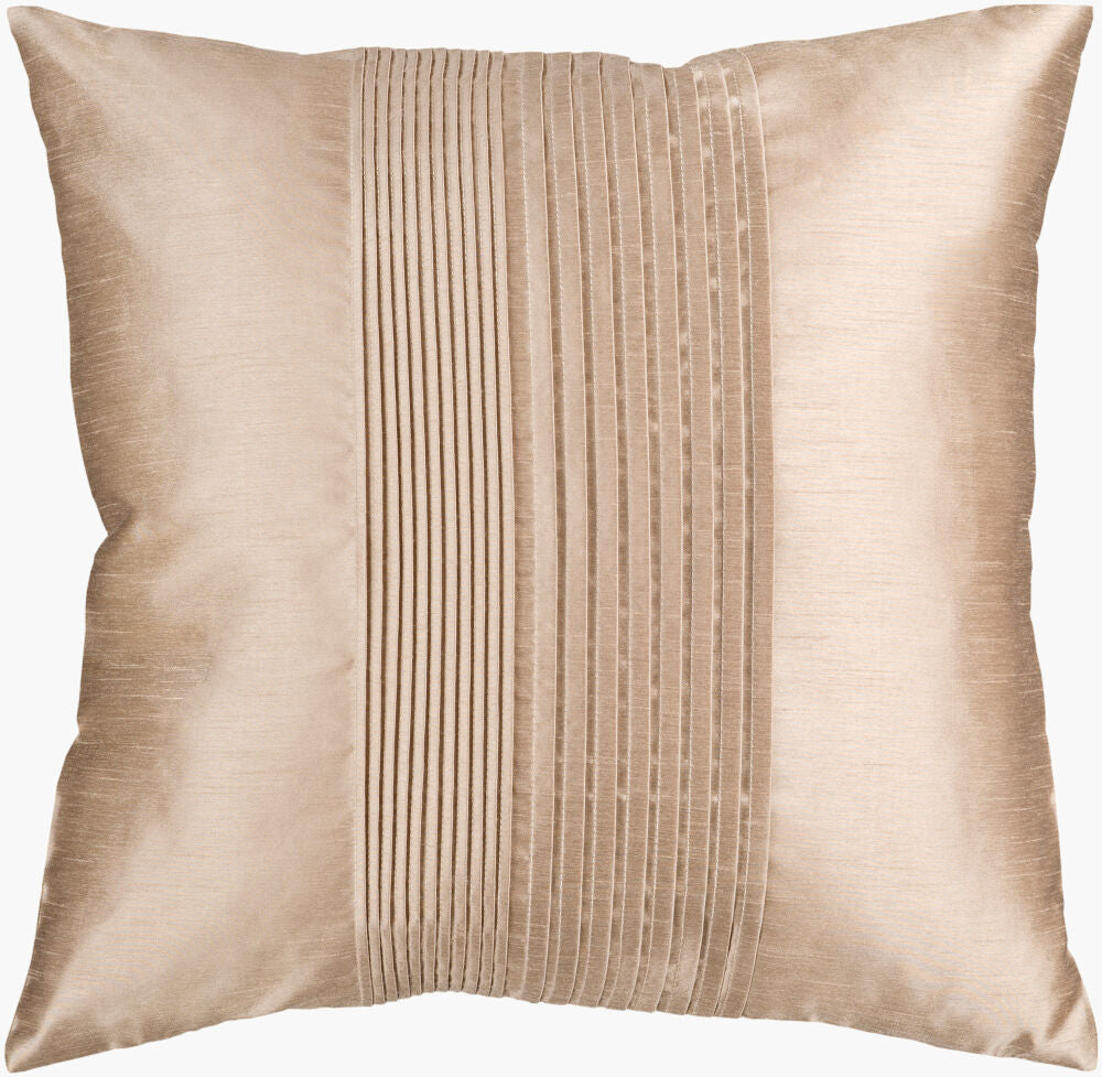 Solid Pleated Accent Pillow — Tan