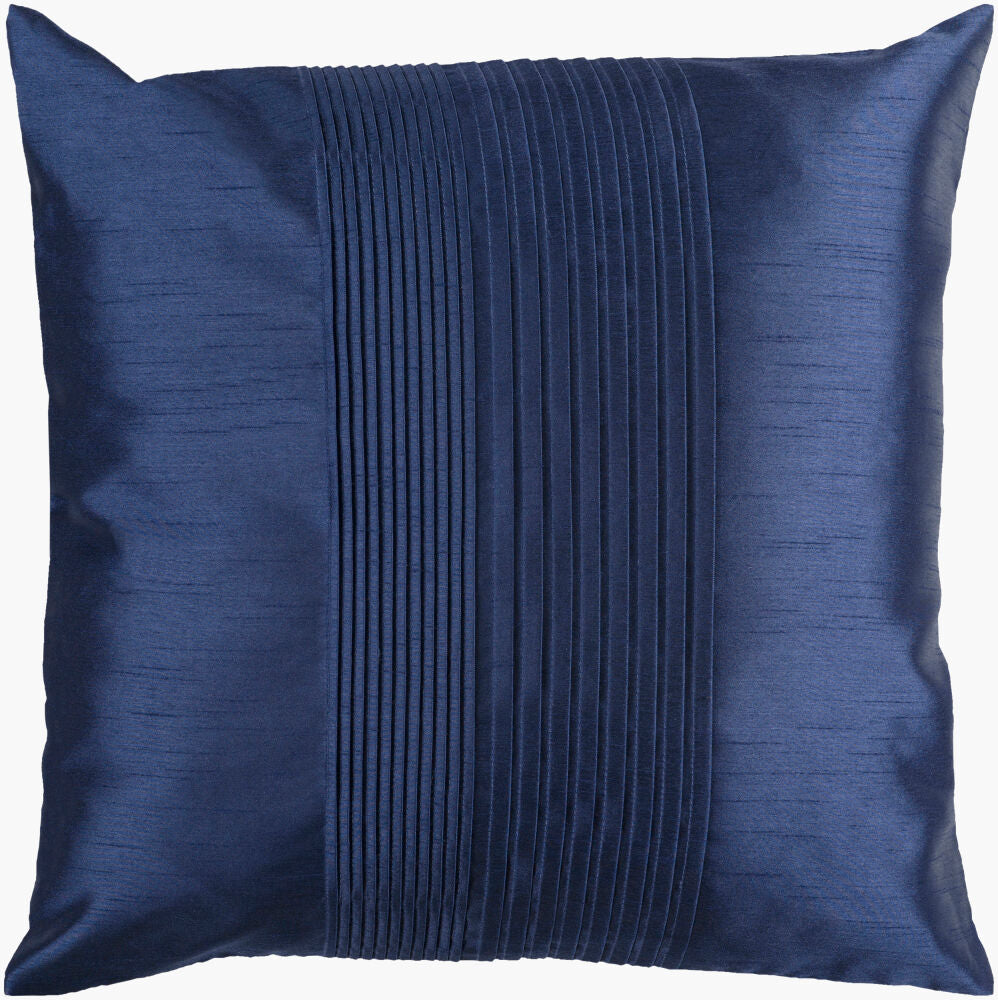 Solid Pleated Accent Pillow — Navy