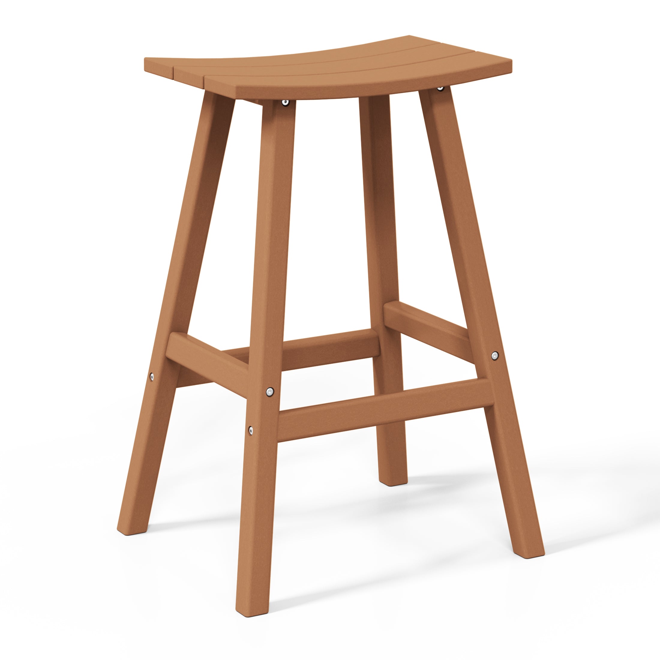 Stockholm All-Weather Outdoor Saddle Bar Stool (29" Height) Teak Seahawk Designs Patio Bar & Counter Stools