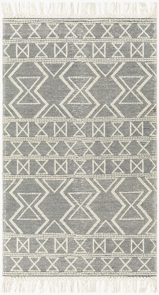 Hemingway Handmade Rug — Black/Ivory