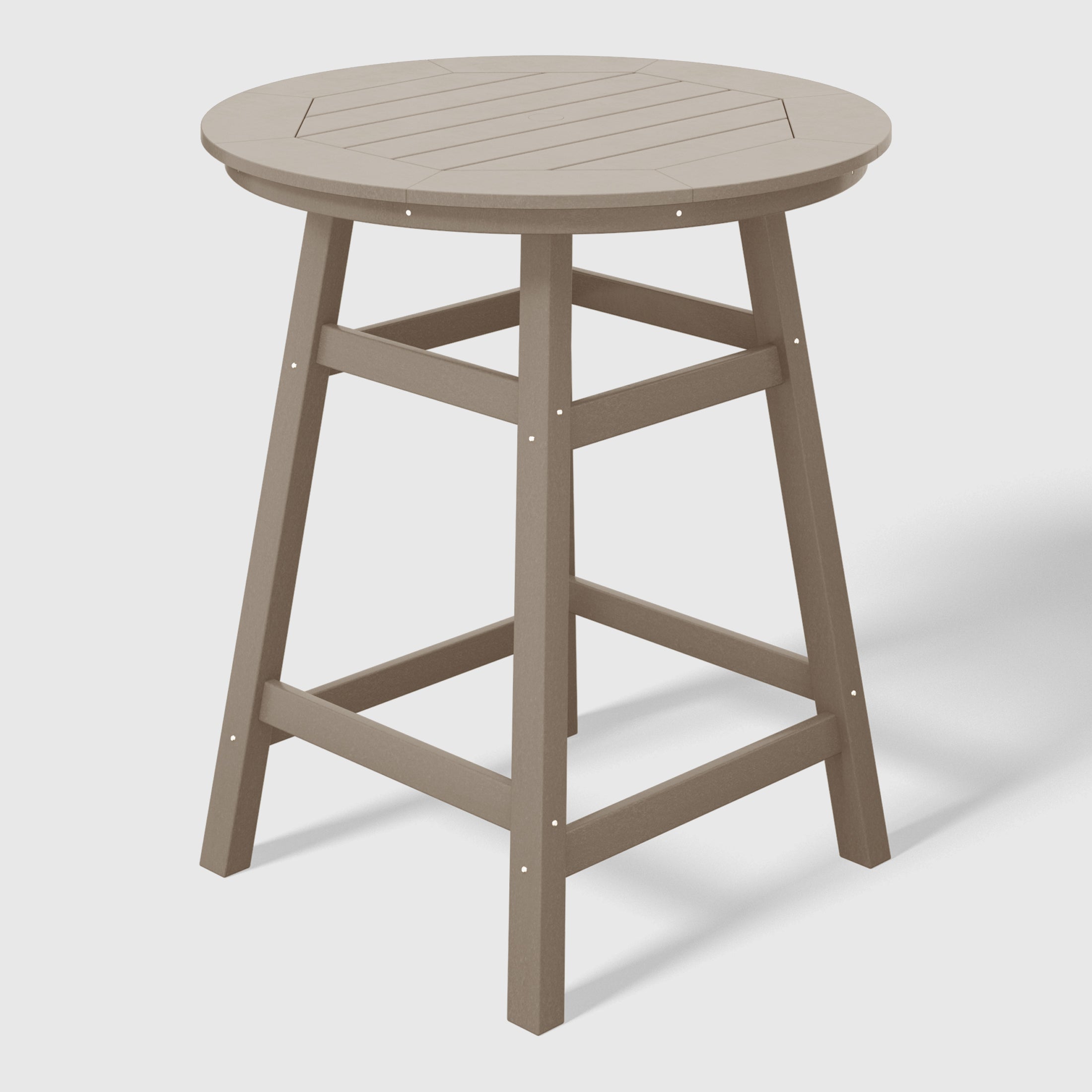 Stockholm All-Weather Outdoor 35" Round Counter Table (37" Height) Weathered Wood Seahawk Designs Patio Bar Tables