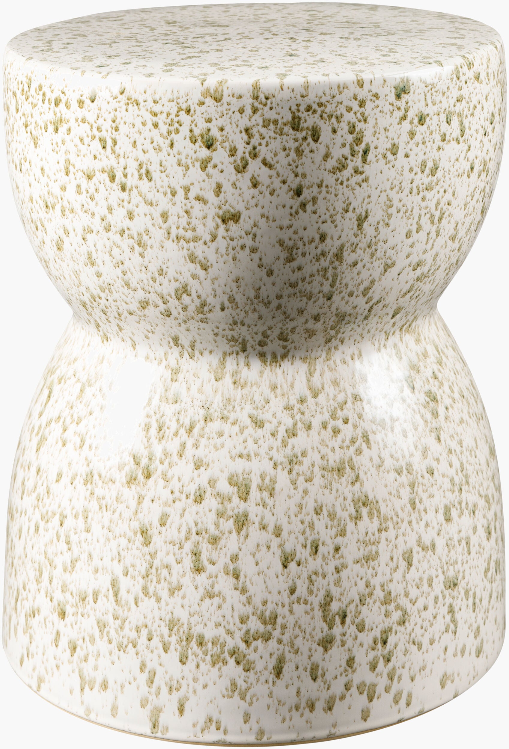 Hourglass Garden Stool — Cream/Sage