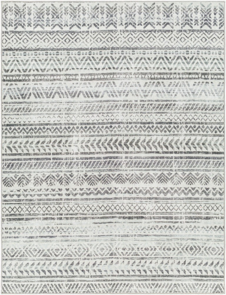 Hera Machine Woven Rug — Gray/Medium Gray