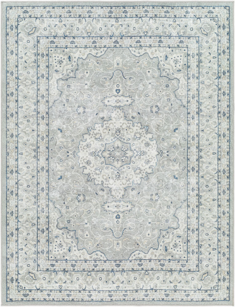 Hera Machine Woven Rug — Dark Blue/Gray