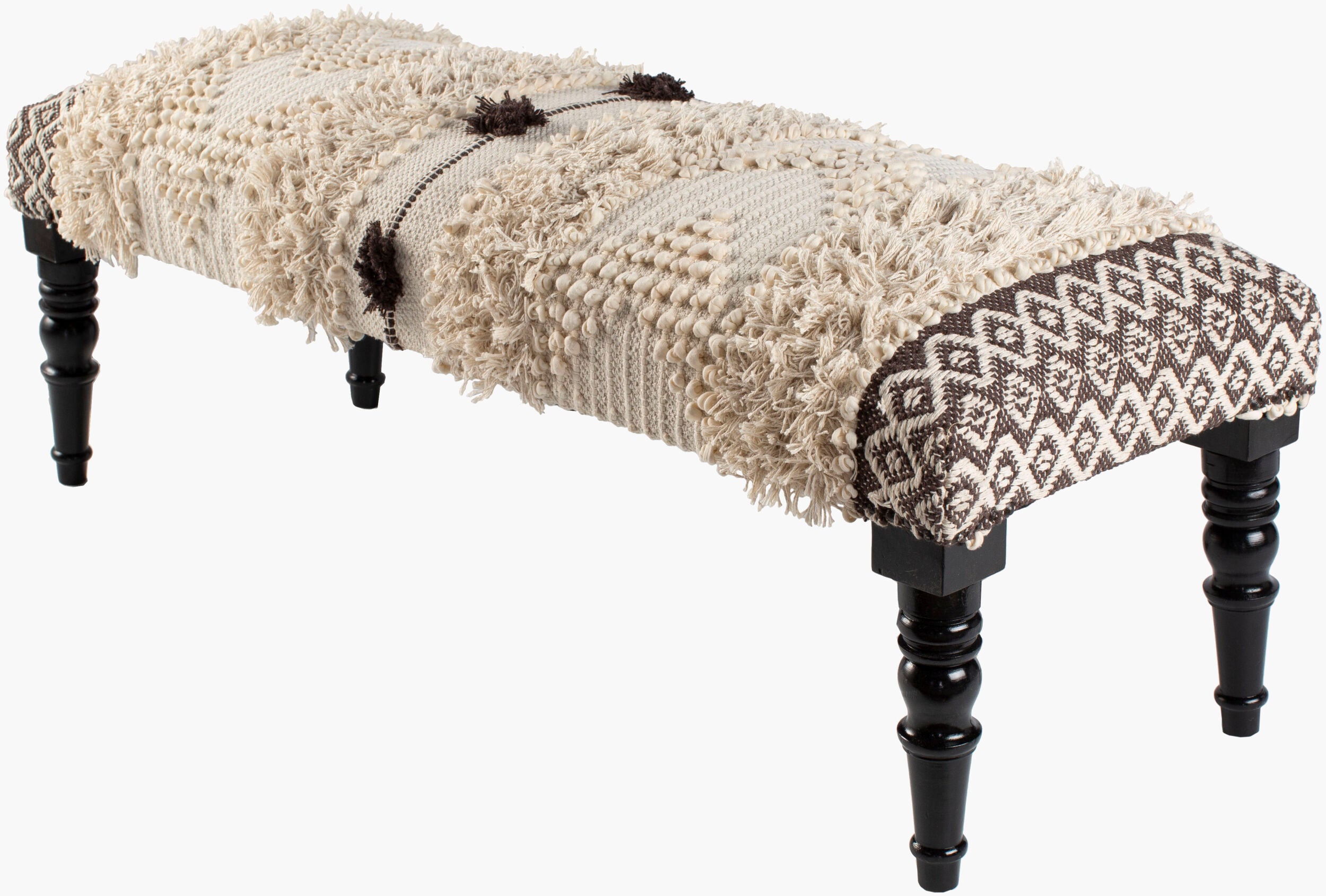 Haarlem Bench — Black/Light Beige