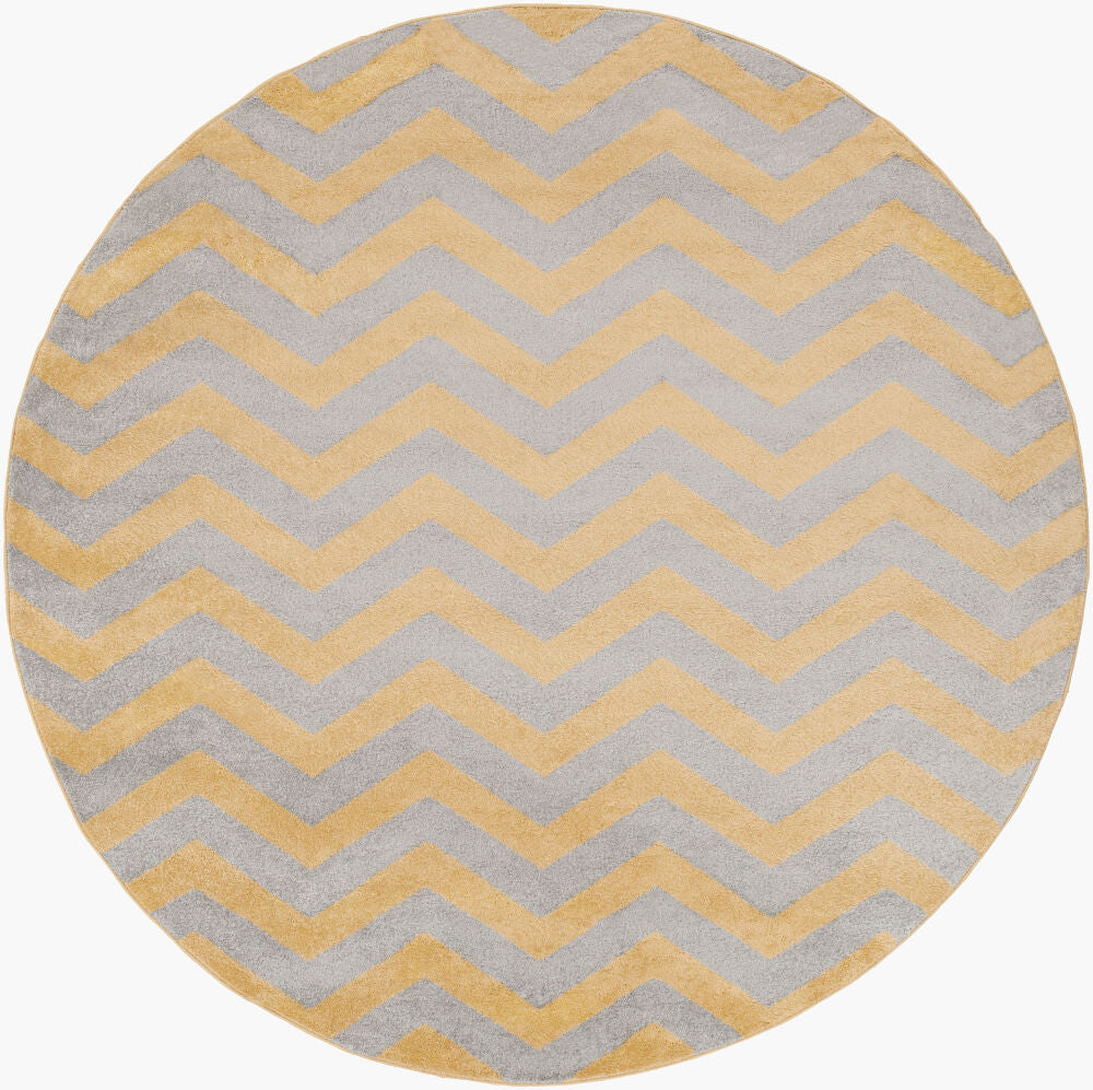 Horizon Machine Woven Rug — Charcoal/Mustard