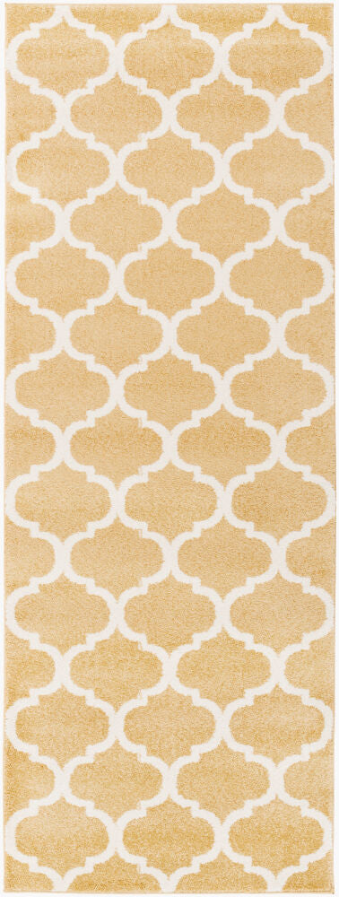 Horizon Machine Woven Rug — Cream/Mustard