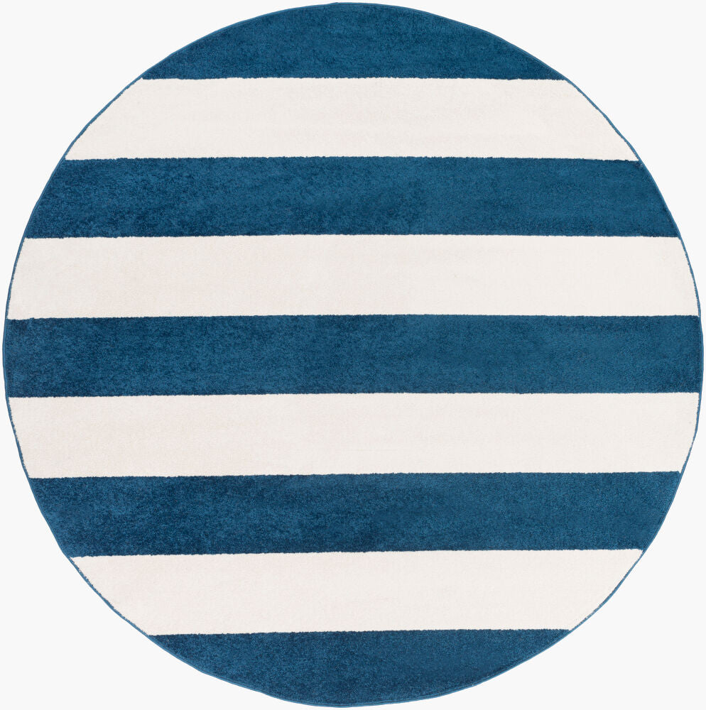 Horizon Machine Woven Rug — Cream/Dark Blue