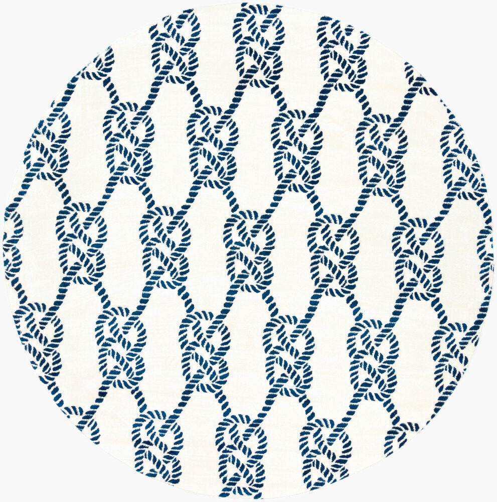 Horizon Machine Woven Rug — Cream/Dark Blue