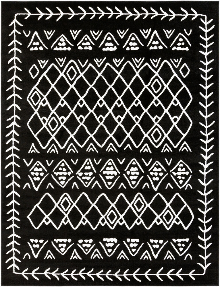 Horizon Machine Woven Rug — Black/Cream