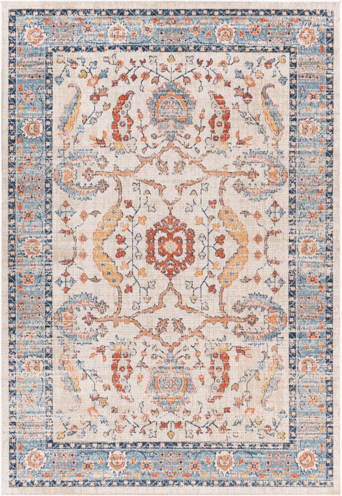 Huntington Beach Machine Woven Rug — Cream/Denim