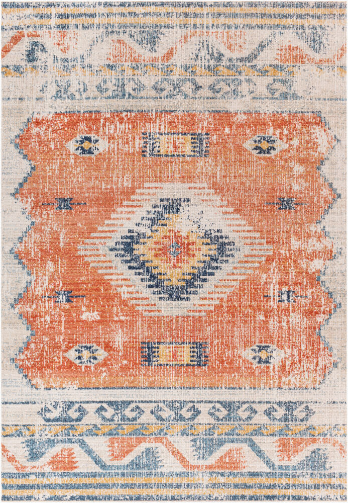 Huntington Beach Machine Woven Rug — Cream/Denim