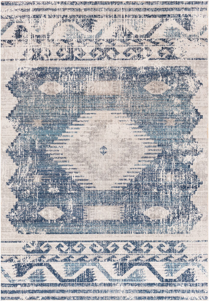 Huntington Beach Machine Woven Rug — Cream/Denim