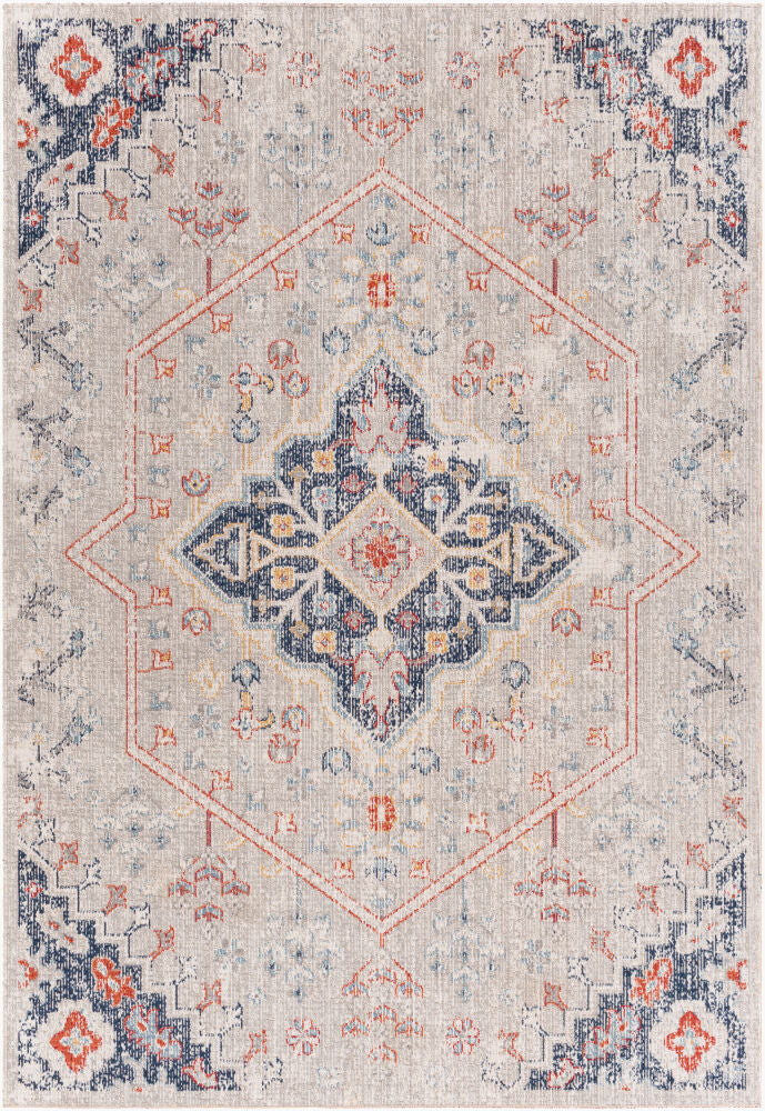 Huntington Beach Machine Woven Rug — Aqua/Cream