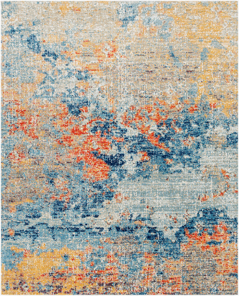 Huntington Beach Machine Woven Rug — Aqua/Cream