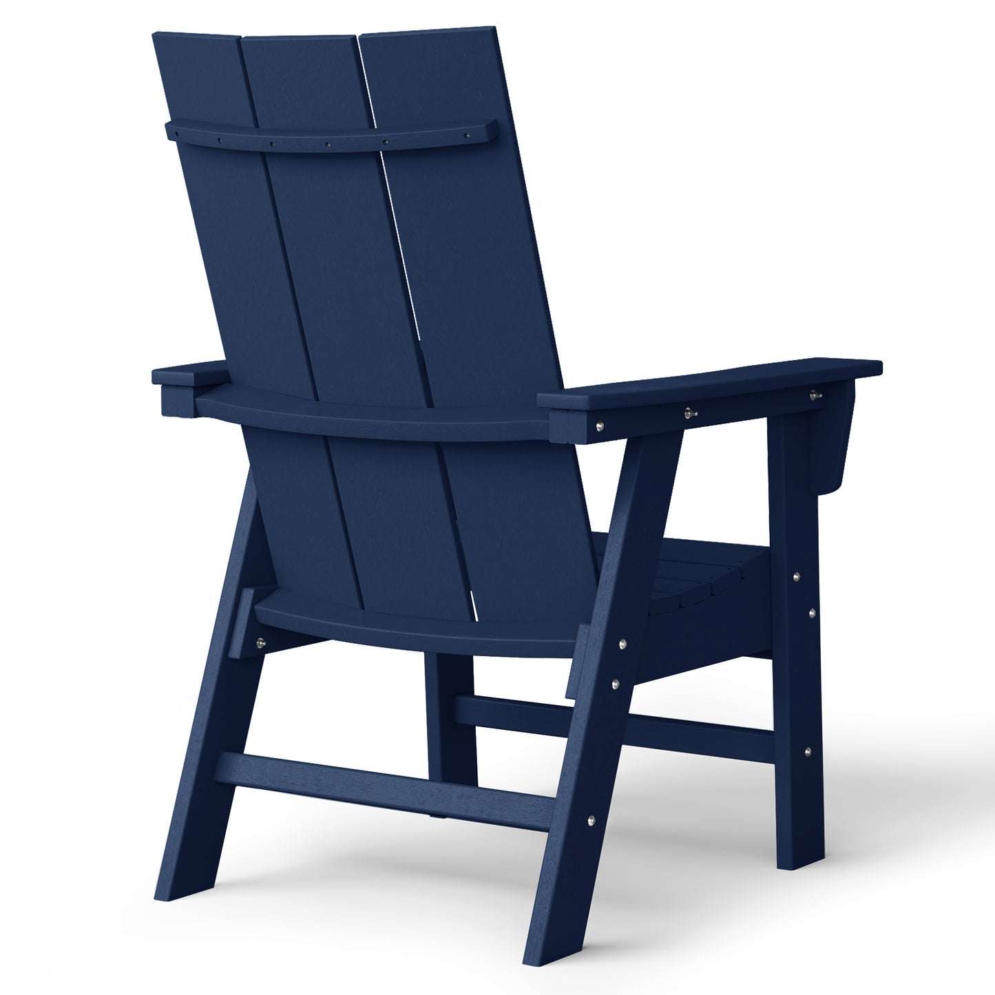 Malibu Modern All-Weather Outdoor Contoured Adirondack Dining Chair Navy Blue Seahawk Designs Patio Dining Chairs