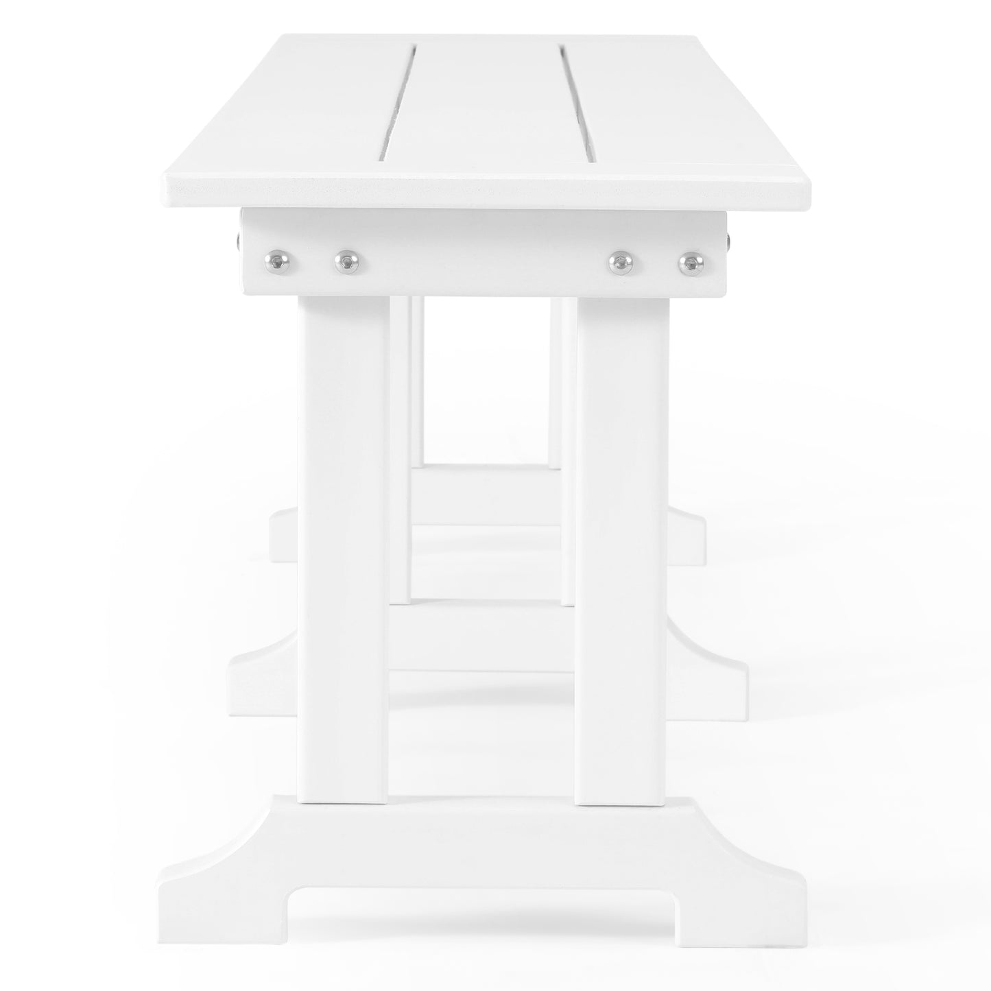 Tuscany All-Weather Outdoor 65" Trestle Dining Bench White Seahawk Designs Patio Benches