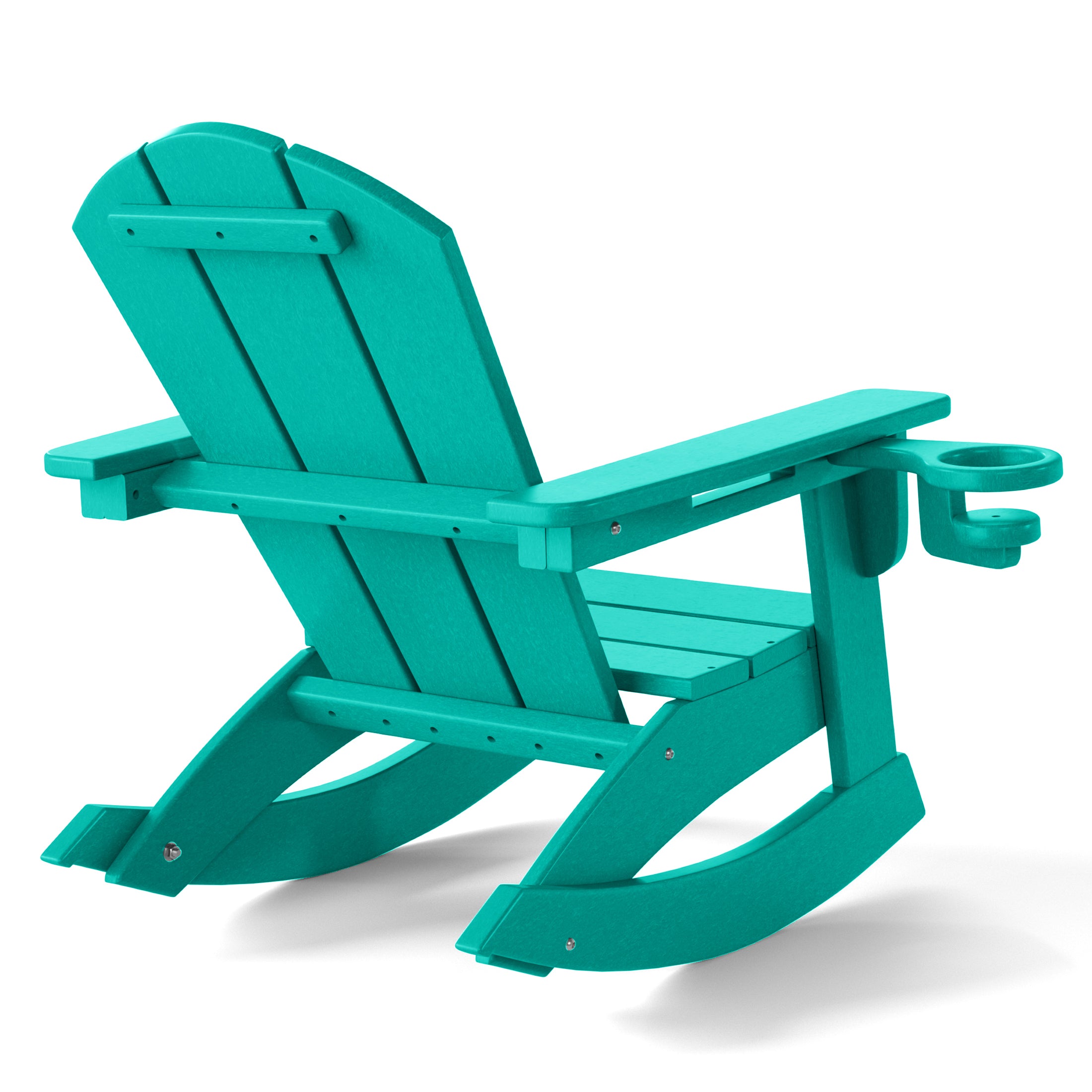 Tiny Terraces Kids Adirondack Rocking Chair with Cup Holder (Set of 2) Seahawk Designs Kids Patio Rocking Chairs