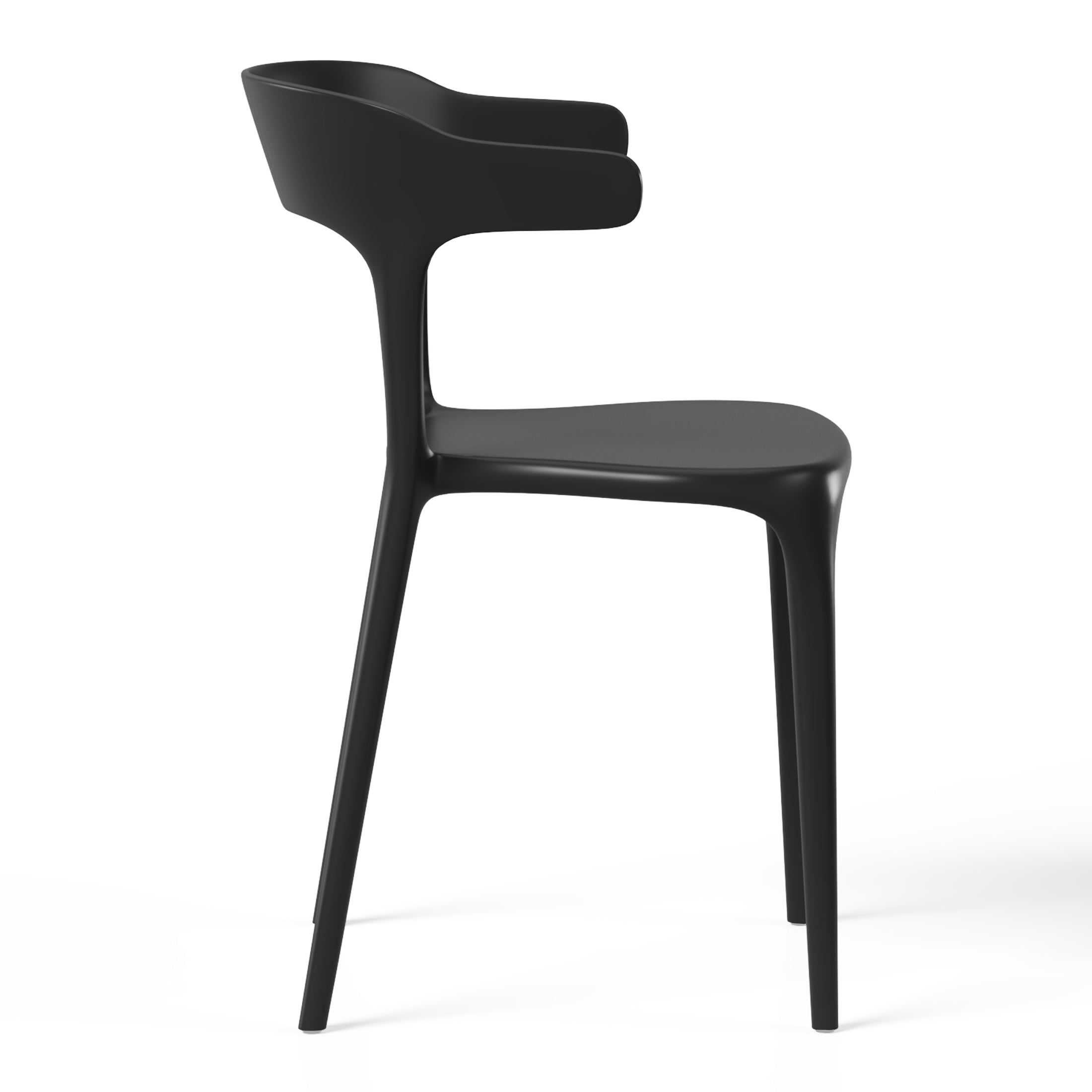 Polyform Stacking Dining Side Chair (Set of 2) Black Seahawk Designs Patio Dining Chairs